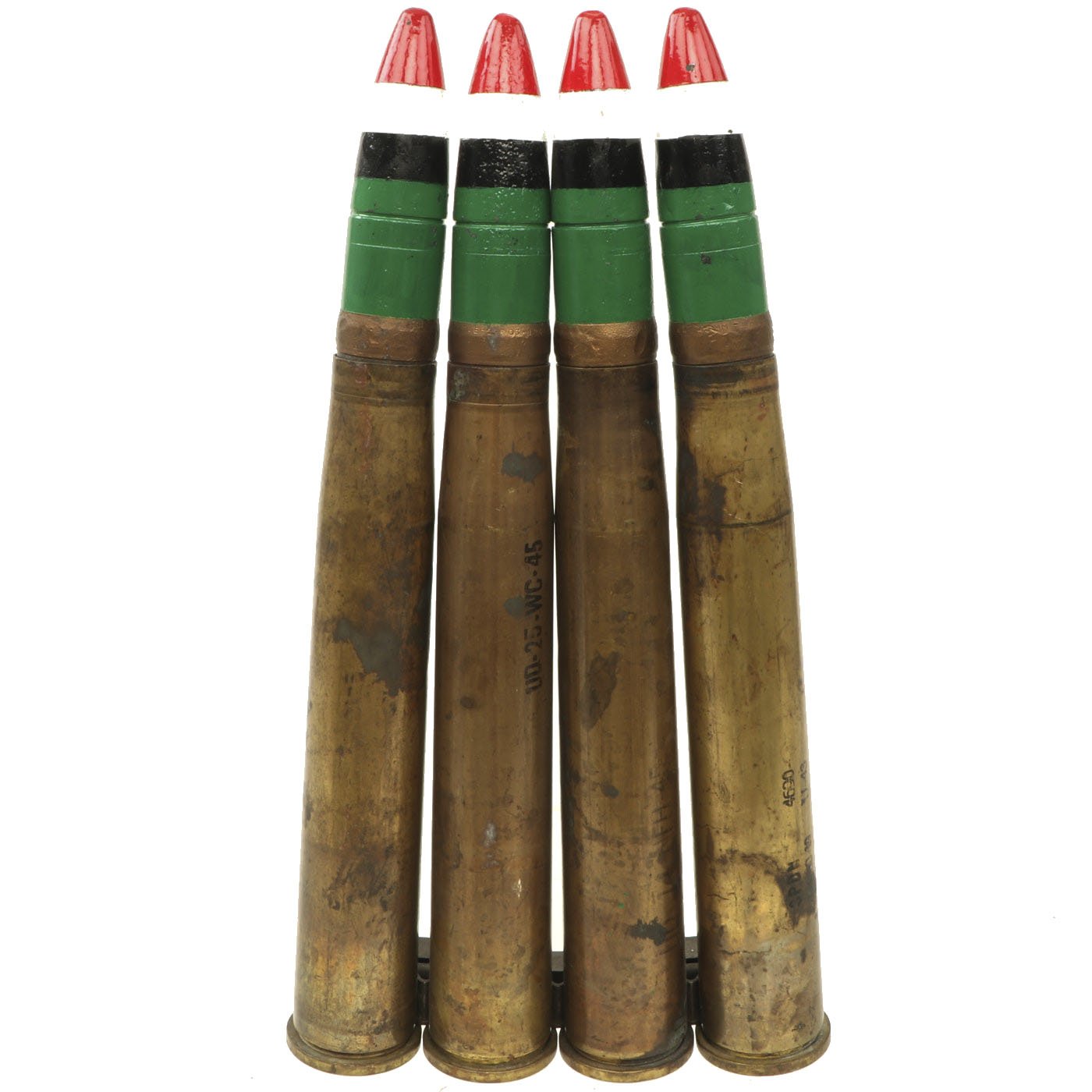 Original U.S. WWII Dated Set of Four 40mm Bofors Gun Rounds with Clip – International  Military Antiques