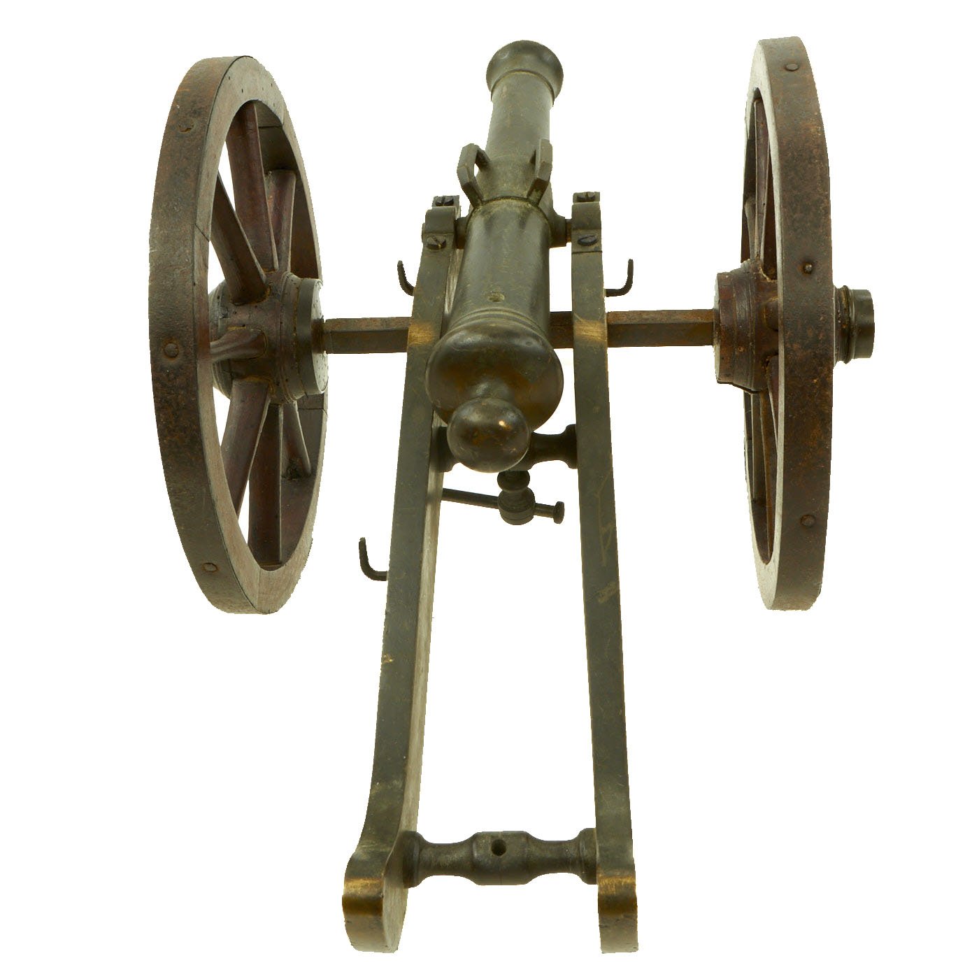 Original British Georgian Era Brass Barrel Model Field Gun Cannon