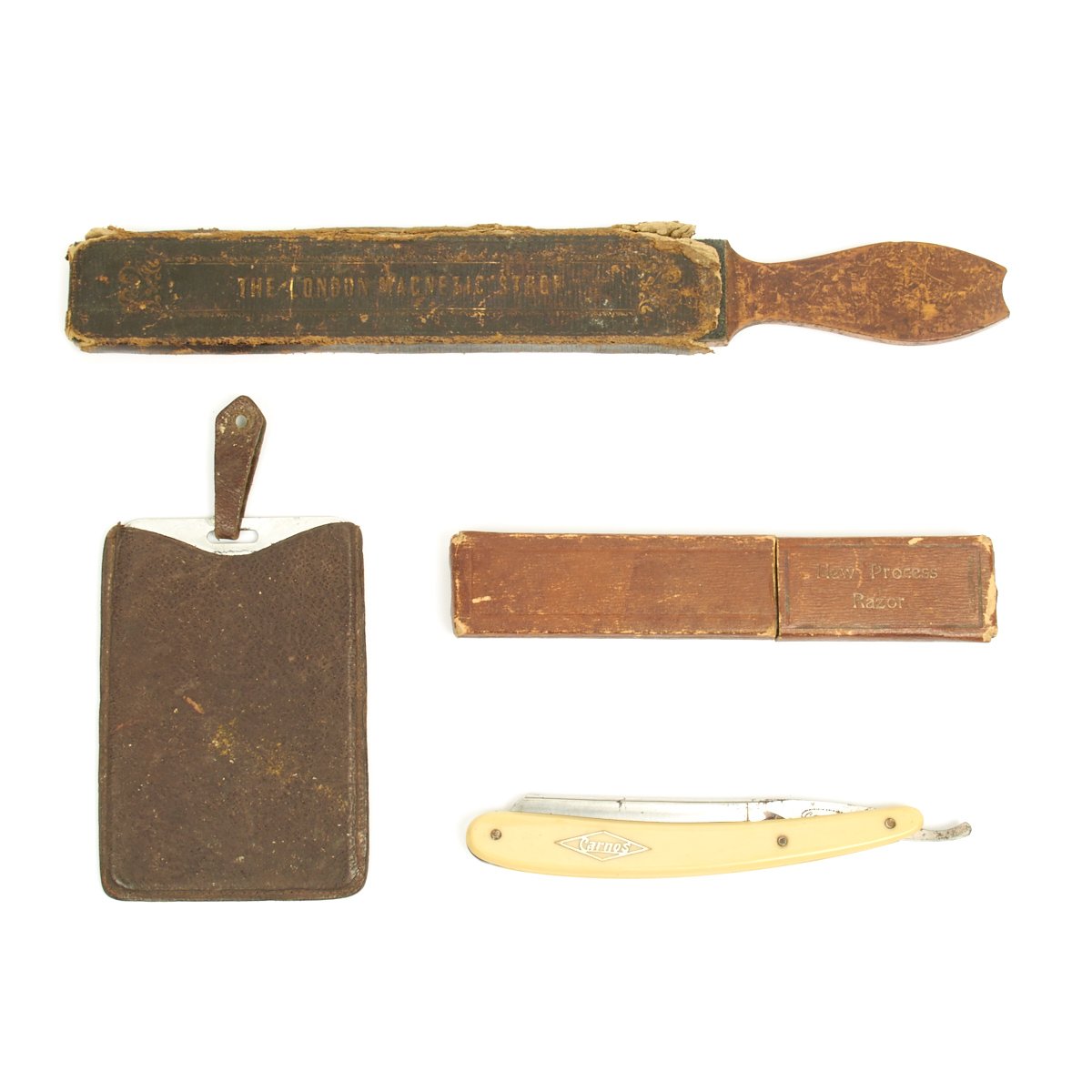 Original British WWI Officer's Cut Throat Razor with Strop and