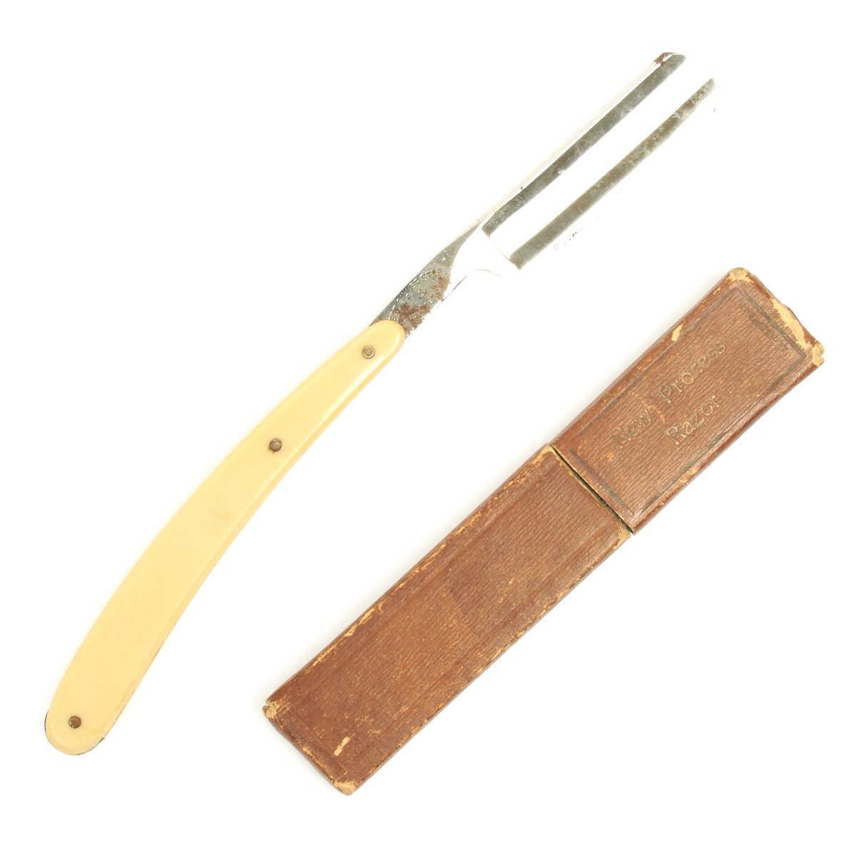 Antique STRAIGHT RAZOR STROP in Wood and Leather From Napoleonic Era.  French 1800s Travel Shaving Storage Box. 