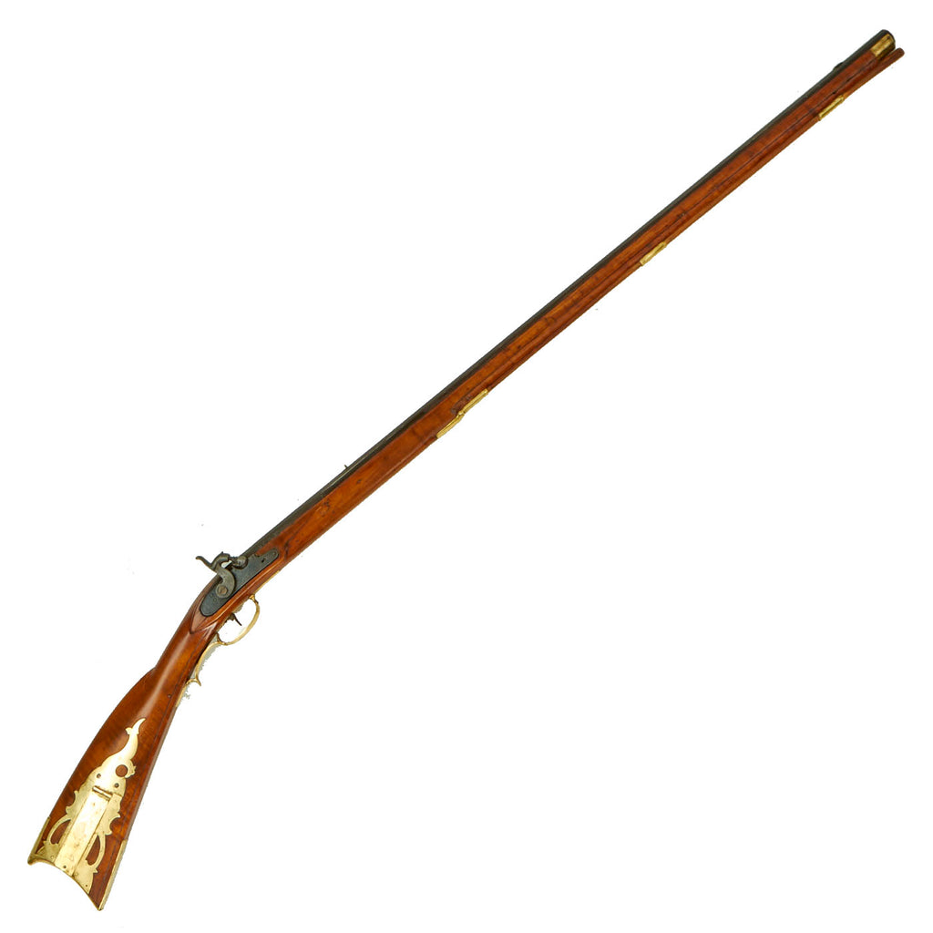 Original U.S. Percussion Long Rifle by J. & W. Aston with Brass Patch Pox & Cheek Rest - circa 1840 Original Items