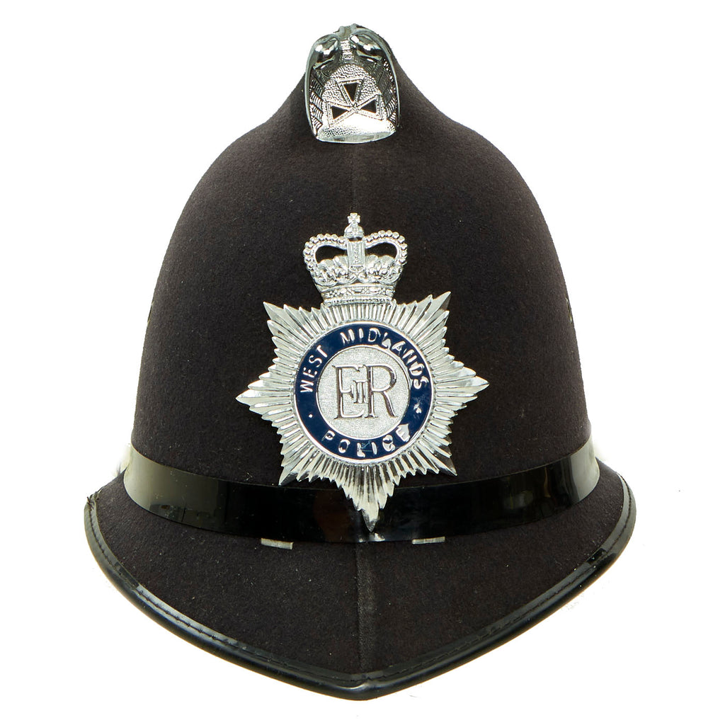 Original British Comb Top West Midlands Police Bobby Helmet - Formerly Part the Yeoman Warder’s Club Collection Original Items