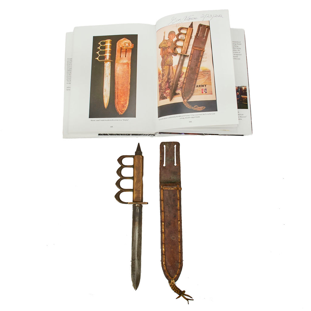 Original U.S. WWII Custom Knuckle Duster Fighting Knife As Seen in Book Signed By Author - Page 306 Original Items