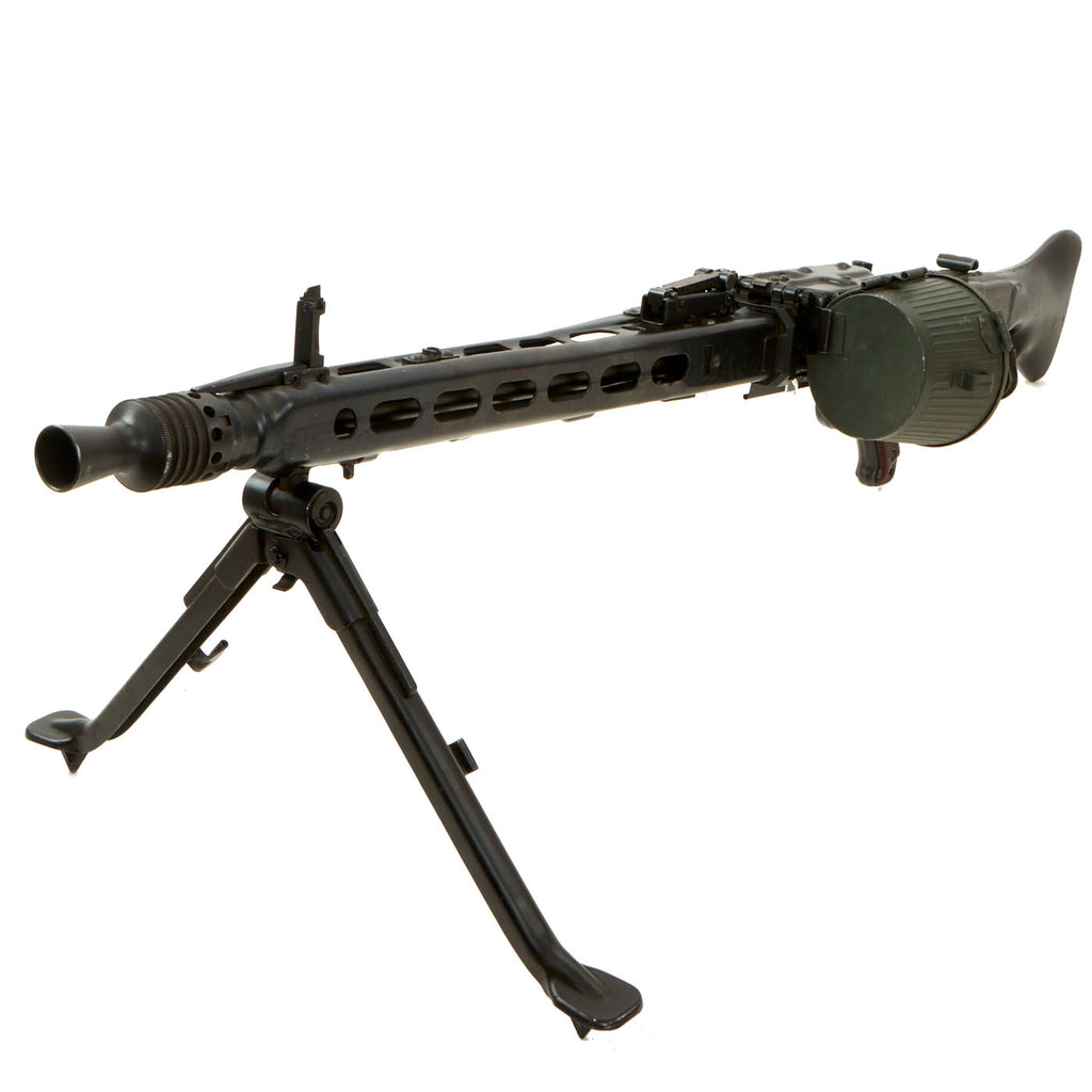 Original German WWII MG 42 Display Machine Gun by Mauser with Bakelite Butt Stock & Belt Drum - made in 1944 Original Items