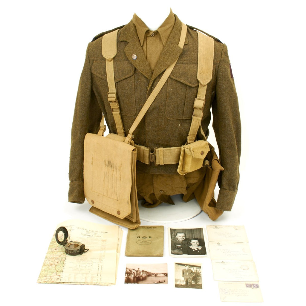 Original Canadian WWII Identified Officer Royal Artillery Battle Dress Grouping Original Items