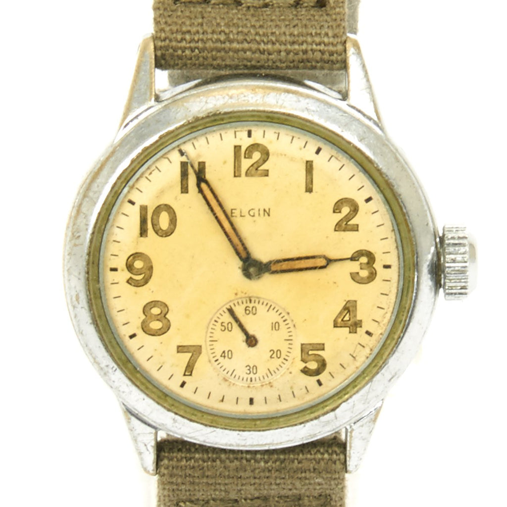 Original U.S. WWII Army Officer 15-Jewel Wrist Watch 8/0 Size by ELGIN - Fully Functional Original Items