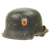 Original German WWII M34 Square Dip Civic Police Helmet - Double Decal Original Items