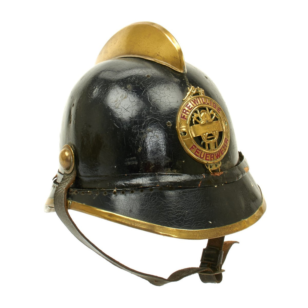 Original Pre-WWI German Leather Fire Brigade Helmet Original Items