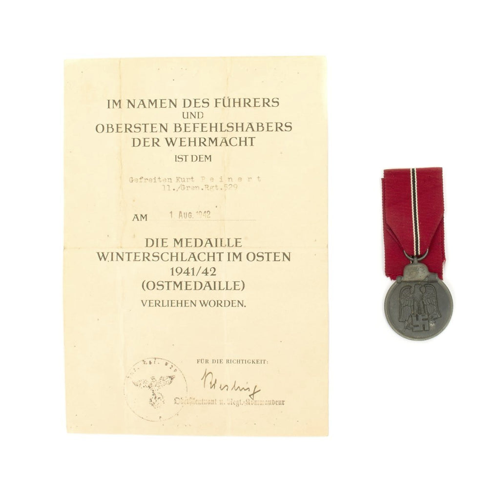 Original German WWII by – Eastern with Military Front Award Medal Barth International & Forster Antiques