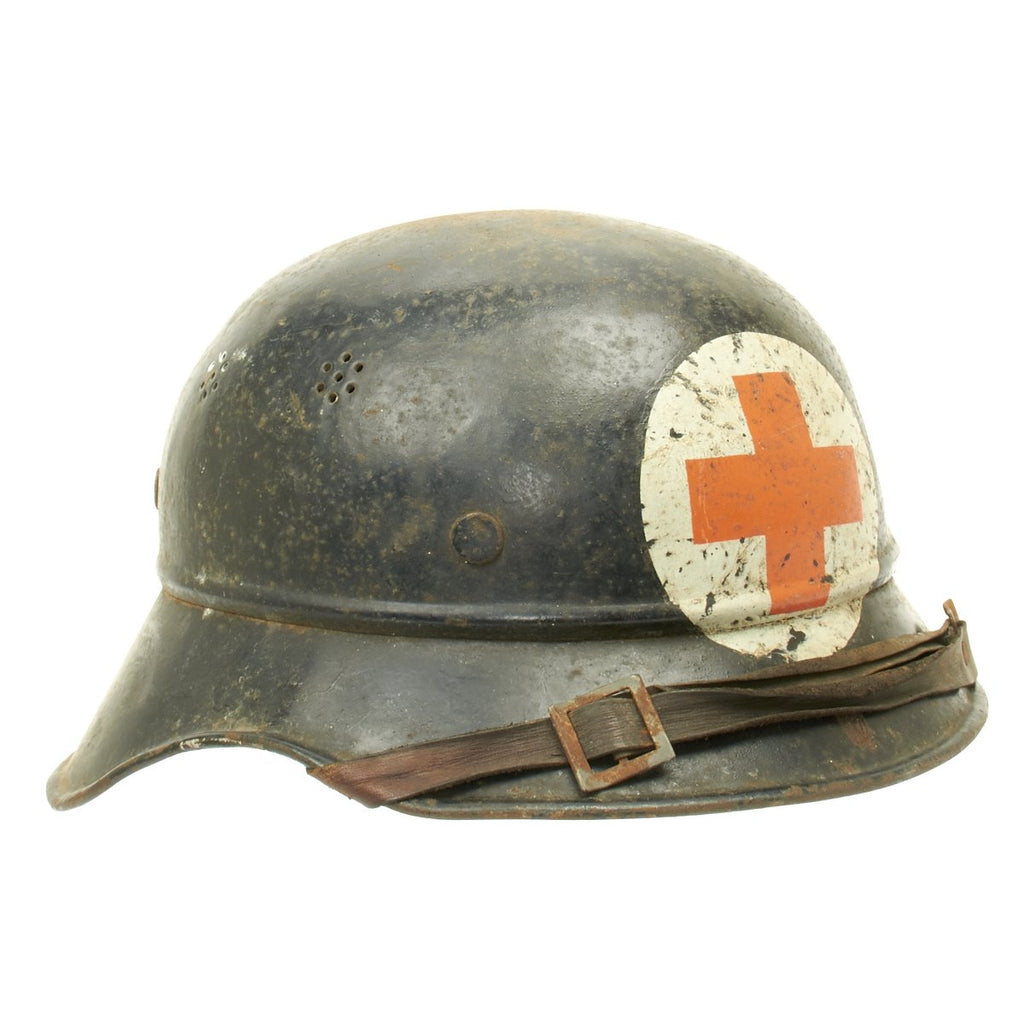 Original German WWII M38 Luftschutz Medic Helmet Original Items