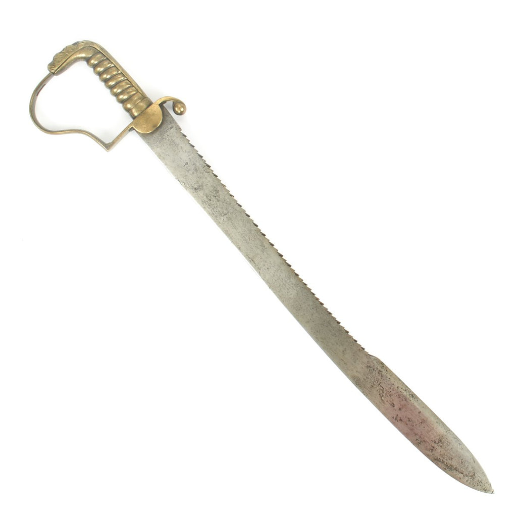 Original British 19th Century Artillery Sawback Short Sword with Brass Hilt - circa 1840 Original Items