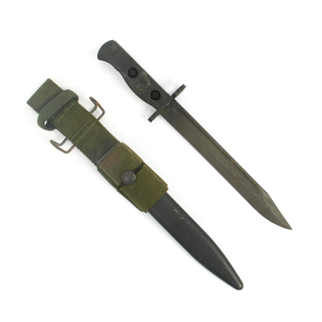 Original British L1A1 Self-Loading Rifle (F.A.L.) Bayonet with Scabbard and Frog Original Items