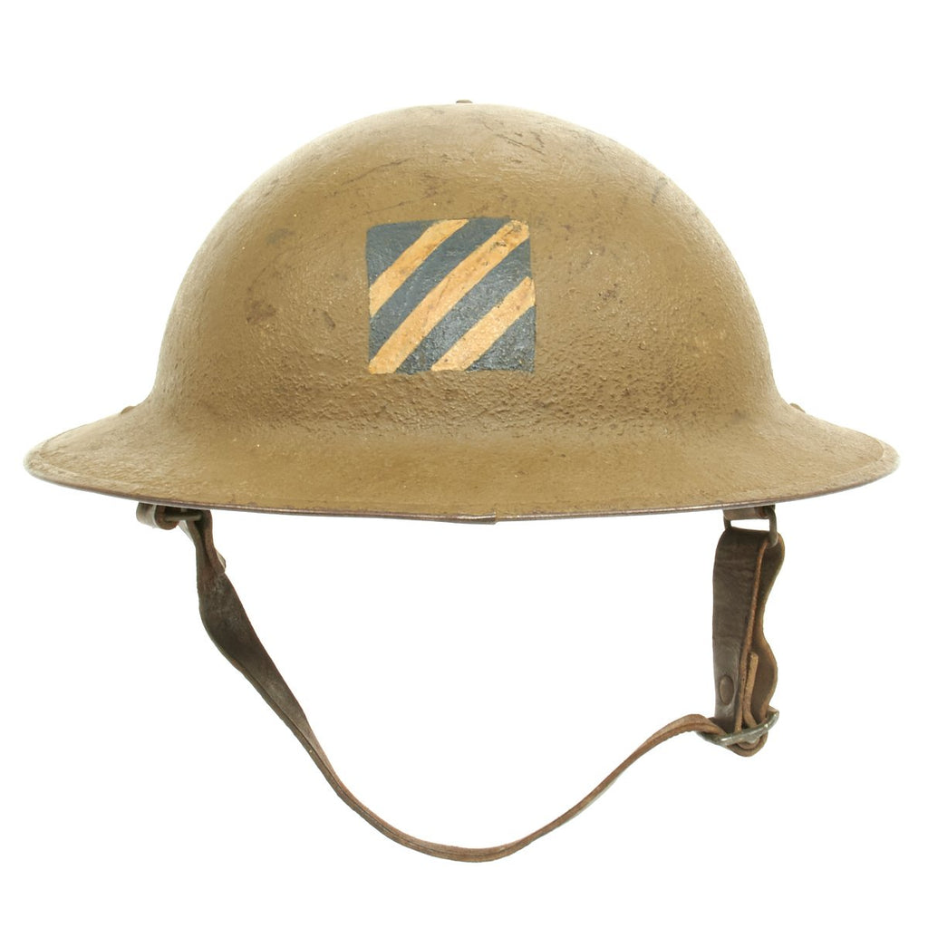 Original U.S. WWI M1917 Helmet of the 3rd Infantry Division with Textured Paint Original Items