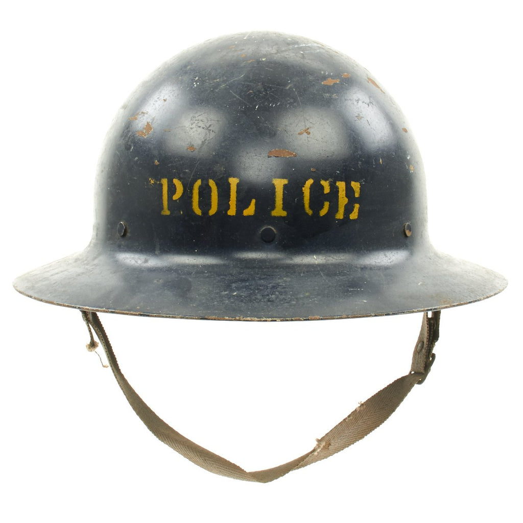 Original U.S. WWI M1917 WWII Civil Defense Detroit Police Helmet Original Items