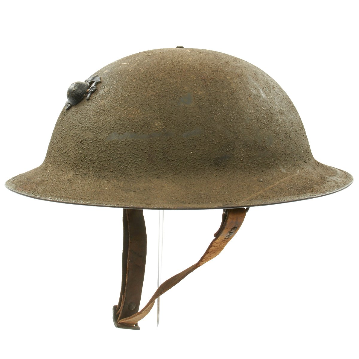 Original Wwi U.s. Marine Corps M1917 Doughboy Helmet With Textured Pai 