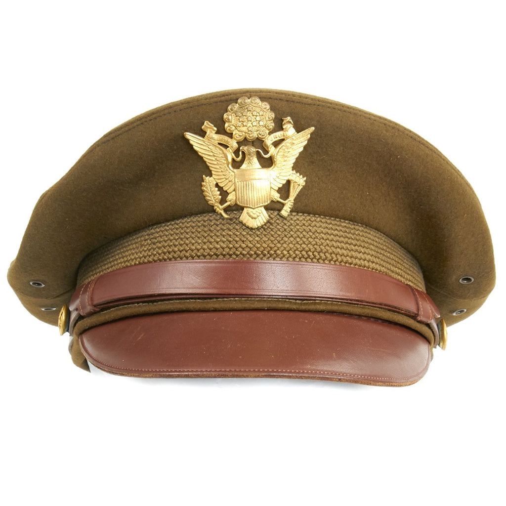 Original U.S. WWII USAAF Officer AIRFLOW Crush Cap With Rear Chin Strap - Size 7 1/8 Original Items