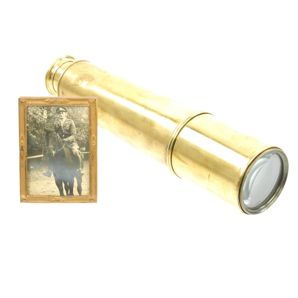 Original British WWI Officer's Three Draw Trench Telescope named to Capt. W.A.K. Fraser with Photograph Original Items