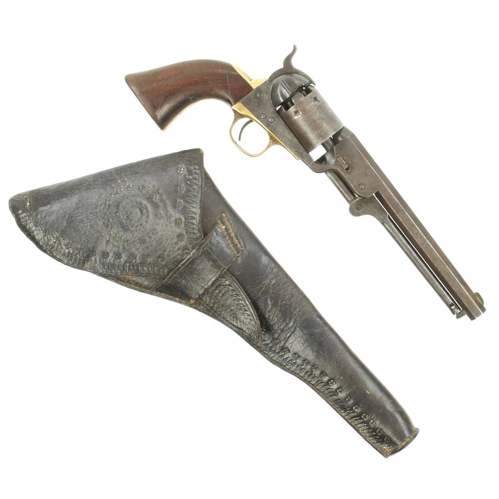 Original U.S. Civil War Colt 1851 Navy Revolver with Cylinder Scene and Holster made in 1863 - Serial No 147868 Original Items