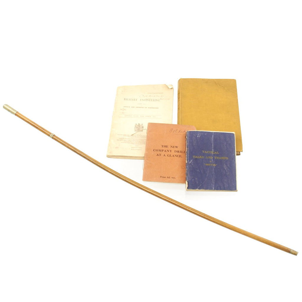 Original British WWI Indian Army Officer's Swagger Stick and Training Manual Set - Lt. C.A. Kirkbride Original Items