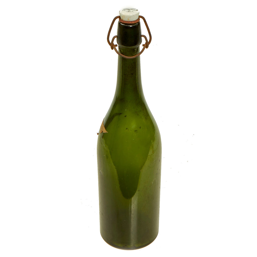 Original German WWII Luftwaffe FL UV Marked Large Green Glass Wine Bottle - dated 1944 Original Items