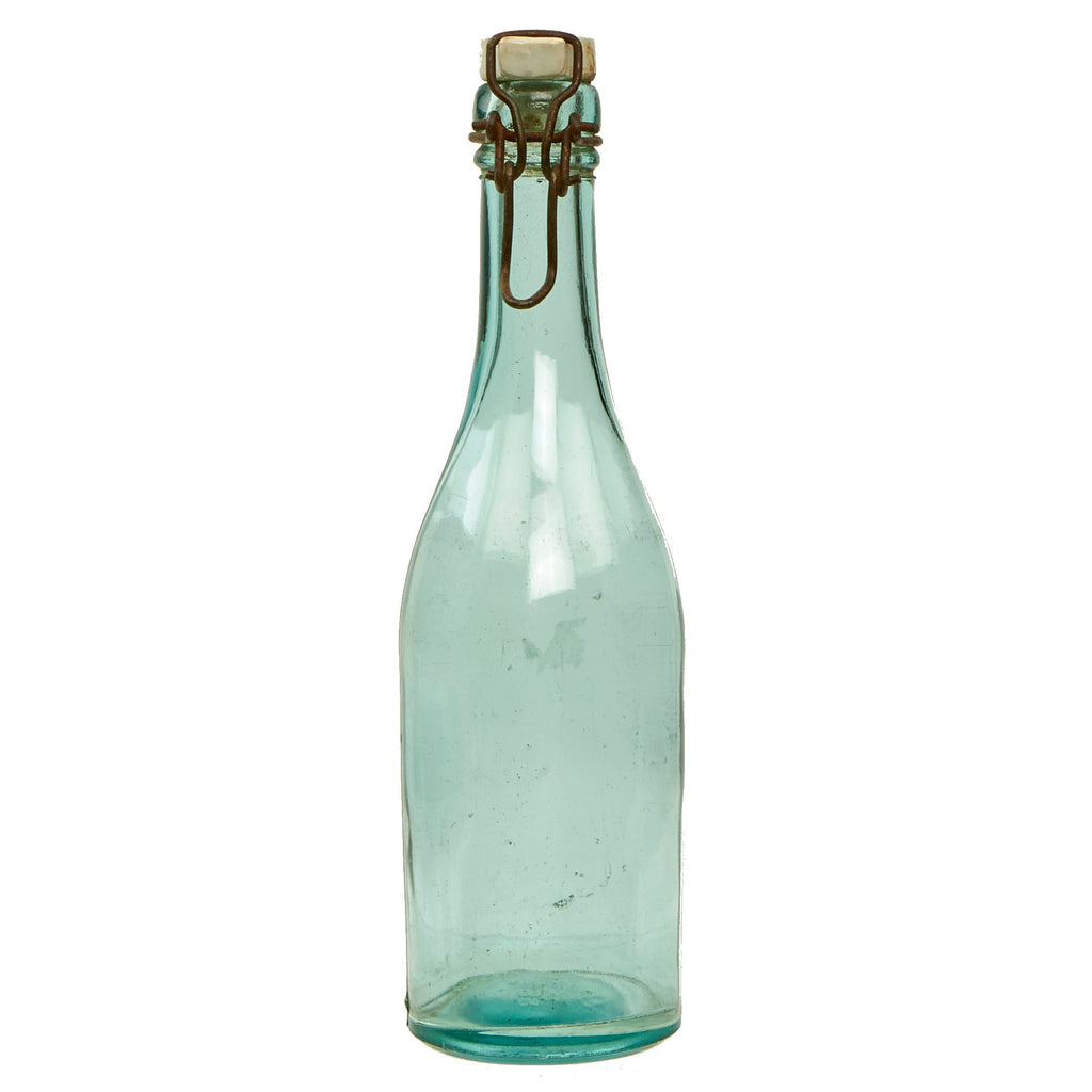 Original German WWII Luftwaffe Marked Clear Glass Beer or Wine Bottle - Marked Property of Luftwaffe Original Items