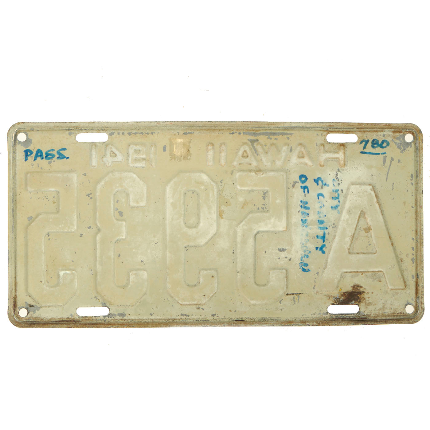 Original U.S. WWII Hawaii 1941 Automobile License Plate - Original Pai –  International Military Antiques