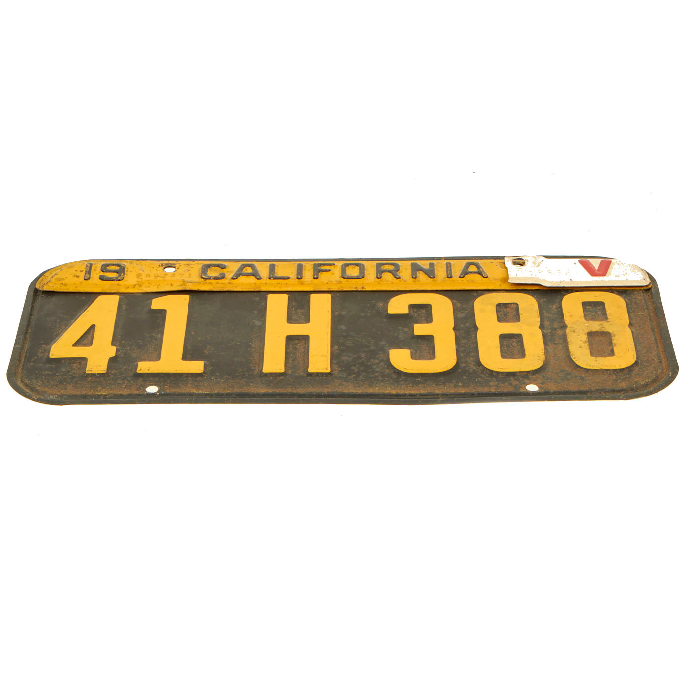 Original U.S. WWII 1941 War Effort License Plate for California With 1 –  International Military Antiques