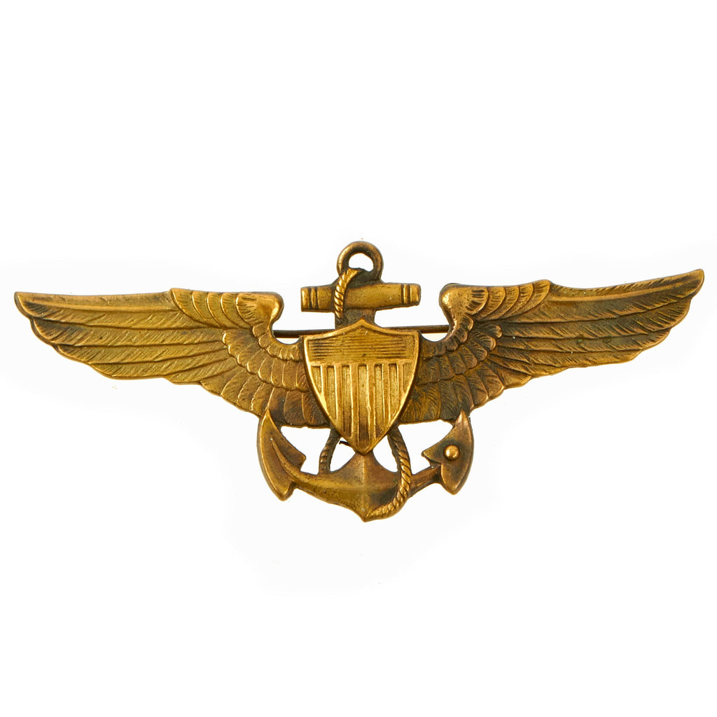 Original U.S. Pre WWII US Navy and Marine Corps “Naval” Aviator Badge Attributed To White Manufacturing Company of Attleboro, Massachusetts Original Items