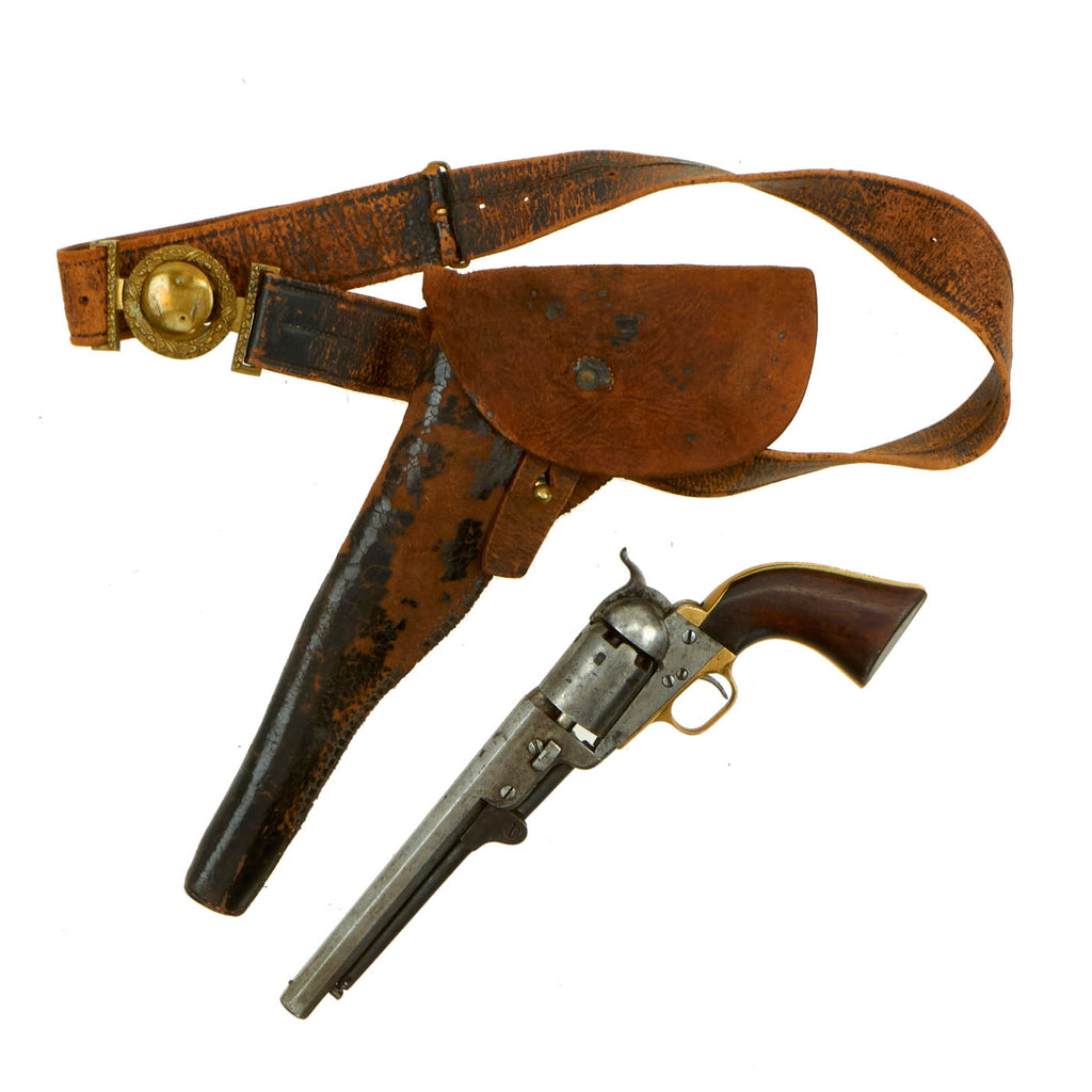 Original U.S. Civil War Colt M1851 Navy .36cal Revolver named to Confederate Capt. James P. McMullen with Holster & Belt - Serial 37114 made in 1854 Original Items