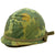 Original U.S. WWII Vietnam War M1 Paratrooper Helmet with USMC Reversible Camouflage Cover Original Items