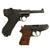 German WWII P08 Luger and Walther PPK Non-Firing Replica Guns by MGC of Japan Original Items