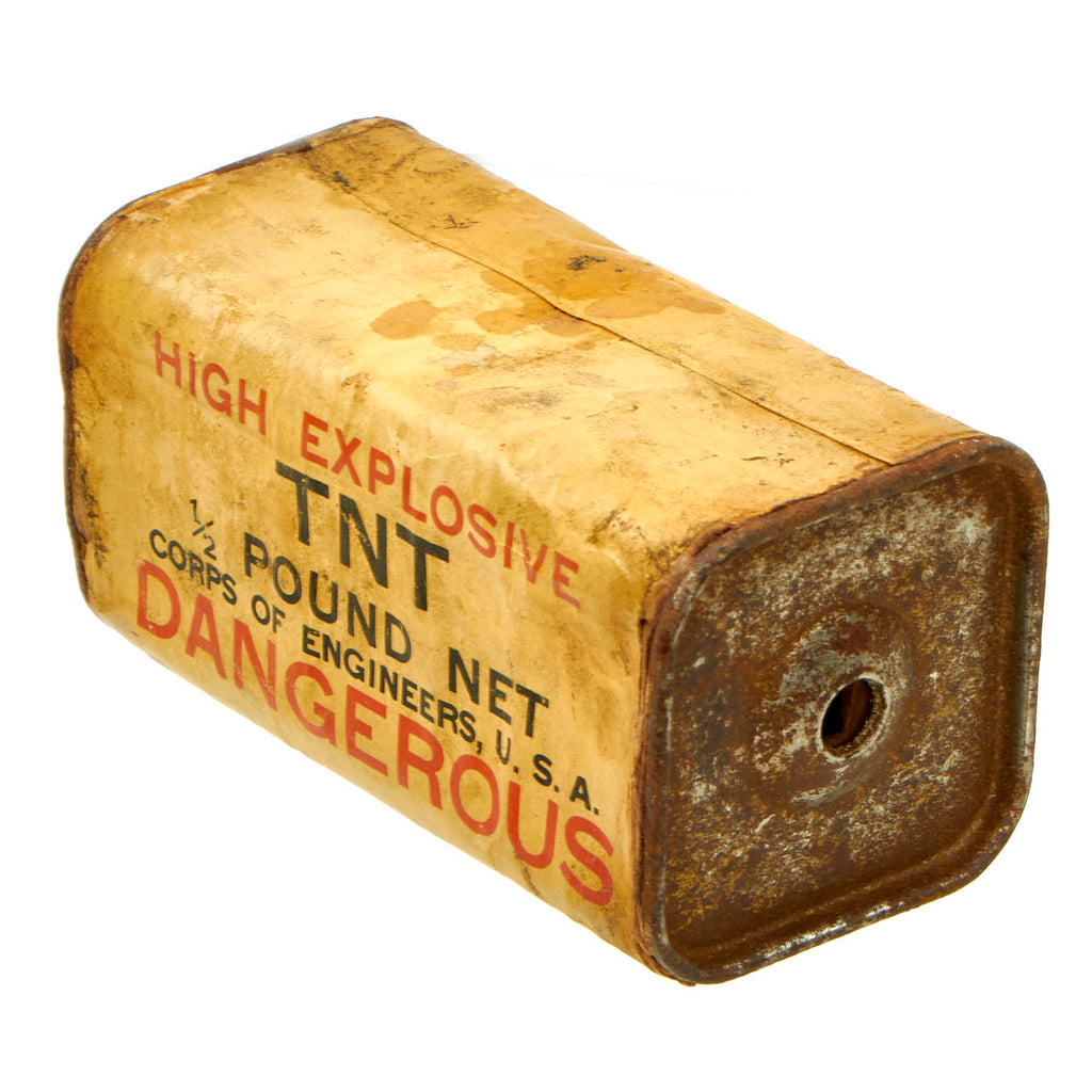 Original U.S. WWII Corps of Engineers High Explosive TNT 1/2 Pound Block - INERT Original Items