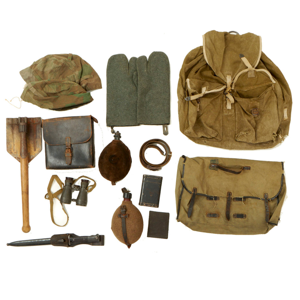 Original German WWI & WWII Wehrmacht Field Gear Lot - 15 Items Original Items