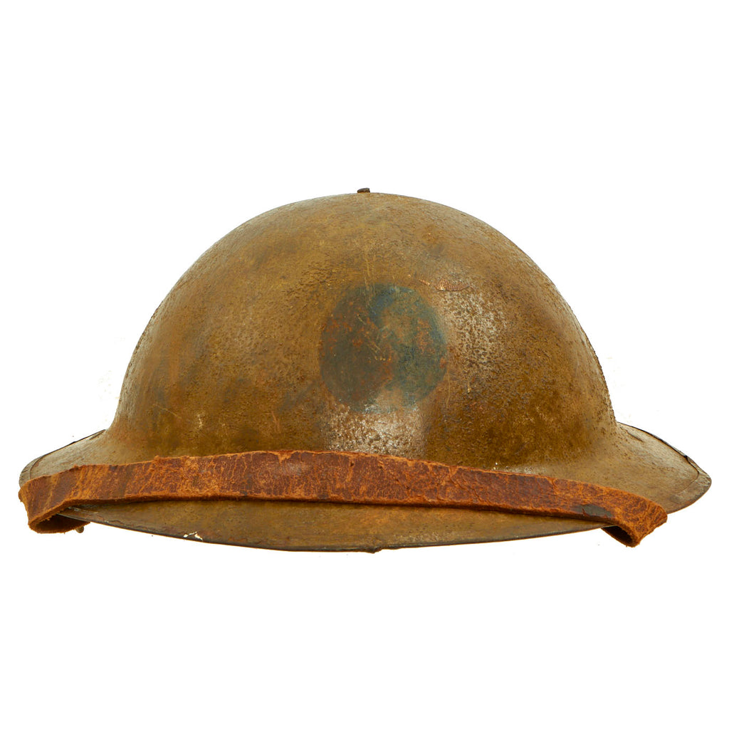 Original U.S. WWI 29th Division Painted British Brodie Pattern Helmet- Complete Original Items