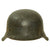 Original German WWII M42 Army Heer No Decal Helmet with Faded Whitewash Camouflage - stamped CKL64 Original Items