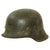 Original German WWII M42 Army Heer No Decal Helmet with Faded Whitewash Camouflage - stamped CKL64 Original Items