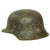 Original German WWII M42 Army Heer No Decal Helmet with Faded Whitewash Camouflage - stamped CKL64 Original Items