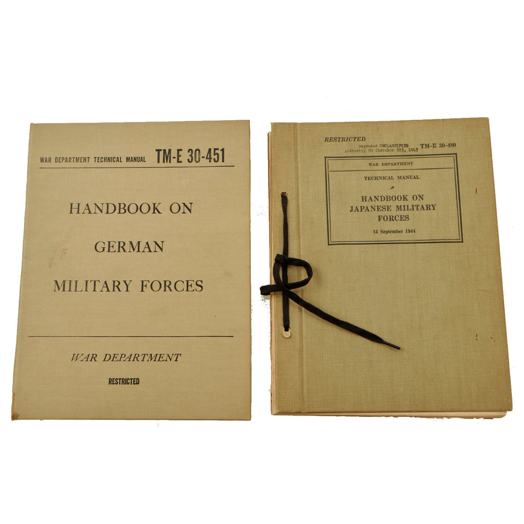 Original U.S. WWII Enemy Technical Manuals For German Military Forces and Japanese Military Forces - 2 Handbooks Original Items