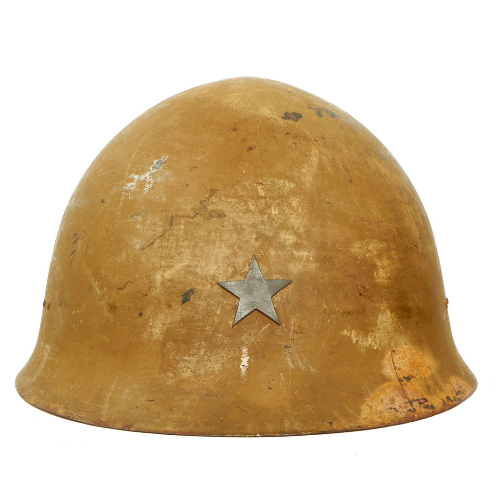 Original Japanese WWII Army Type 92 Combat Helmet with 1940 dated Liner & Chinstrap - Tetsubo Original Items