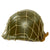 Original WWII U.S Army M1 Helmet with Officer’s Invasion Stripe Leadership Identification Bar- Swivel Bale- With Liner and Original Net Original Items