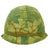 Original U.S. WWII Vietnam War M1-C Paratrooper Helmet with Reversible Mitchell Camouflage Cover Original Items