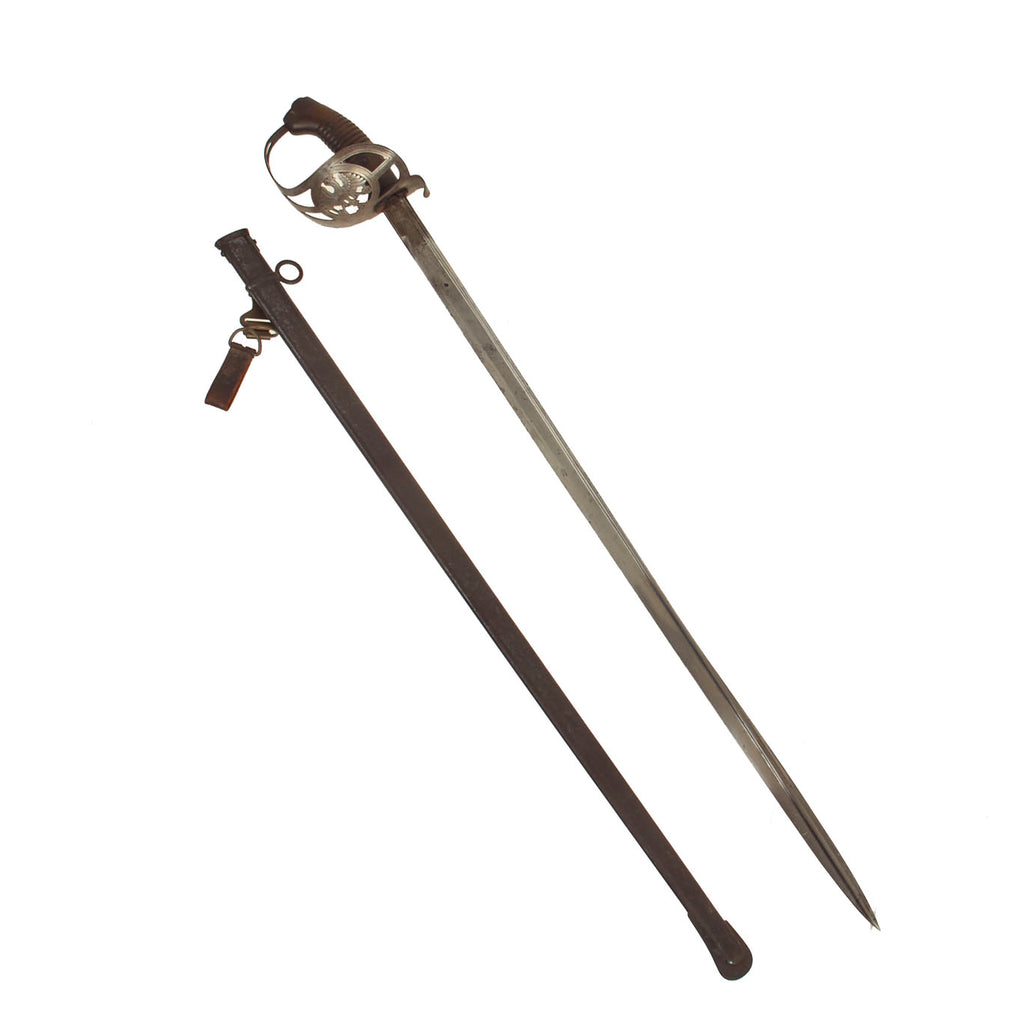 Original Imperial German WWI Prussian Regiment Marked Model 1889 Hussar Cavalry Sword with Scabbard Dated 1897 - 2nd Reserve Hussars Original Items