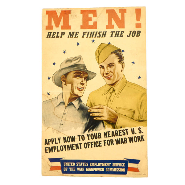 Original U.S. WWII War Manpower Commission Recruitment Poster - “Help ...