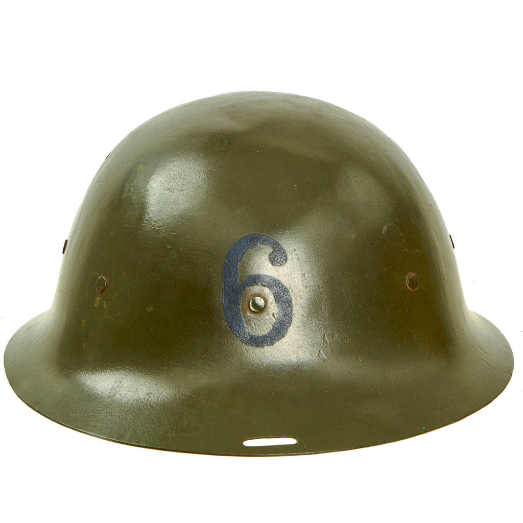 Original Netherlands WWI Rare Dutch M16 Helmet In Original Configuration and Regiment Marking - 6th Infantry Regiment New Made Items