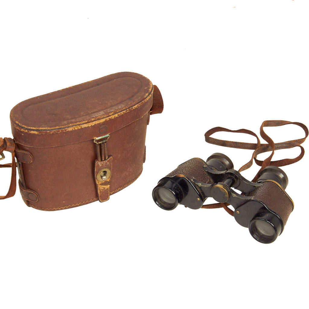 Original Japanese WWII Imperial Japanese 6 x 25 Binoculars By Orient IKK  With Leather Case