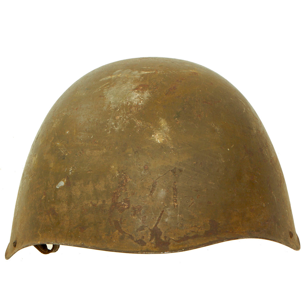 Original WWII Greek Armed Forces M1934/39 Helmet in Correct Wartime Configuration - ΕΛΛΗΝΙΚΟΣ ΣΤΡΑΤΟΣ - Size 57 Original Items