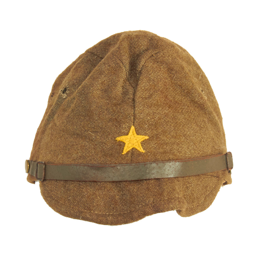 Original Japanese WWII Imperial Japanese Army Enlisted Men's Wool Forage Cap with Kanji Ink Stamps Original Items