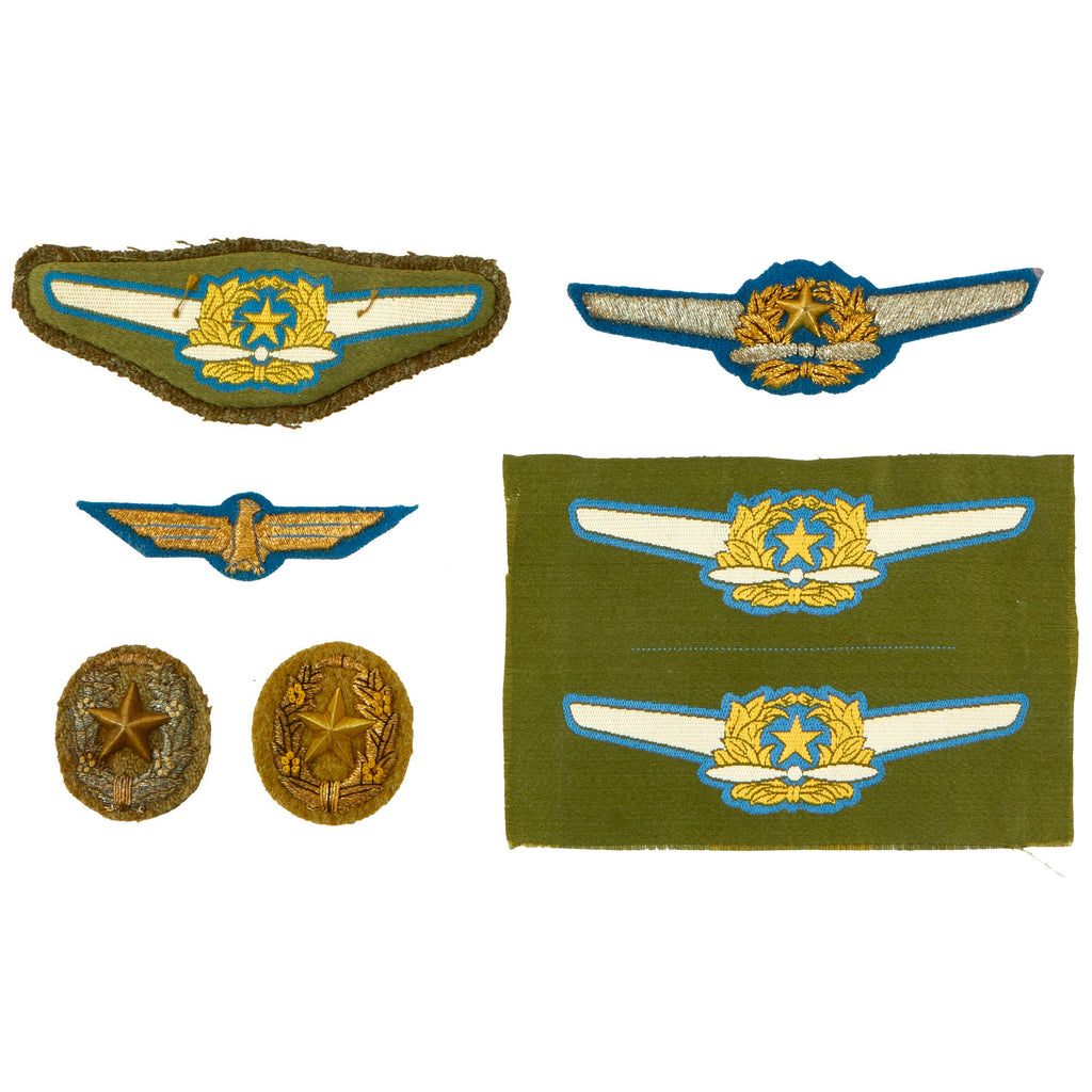 Original Japanese WWII Imperial Japanese Army Air Service Pilot Wings and Insignia Grouping - 6 Items Original Items