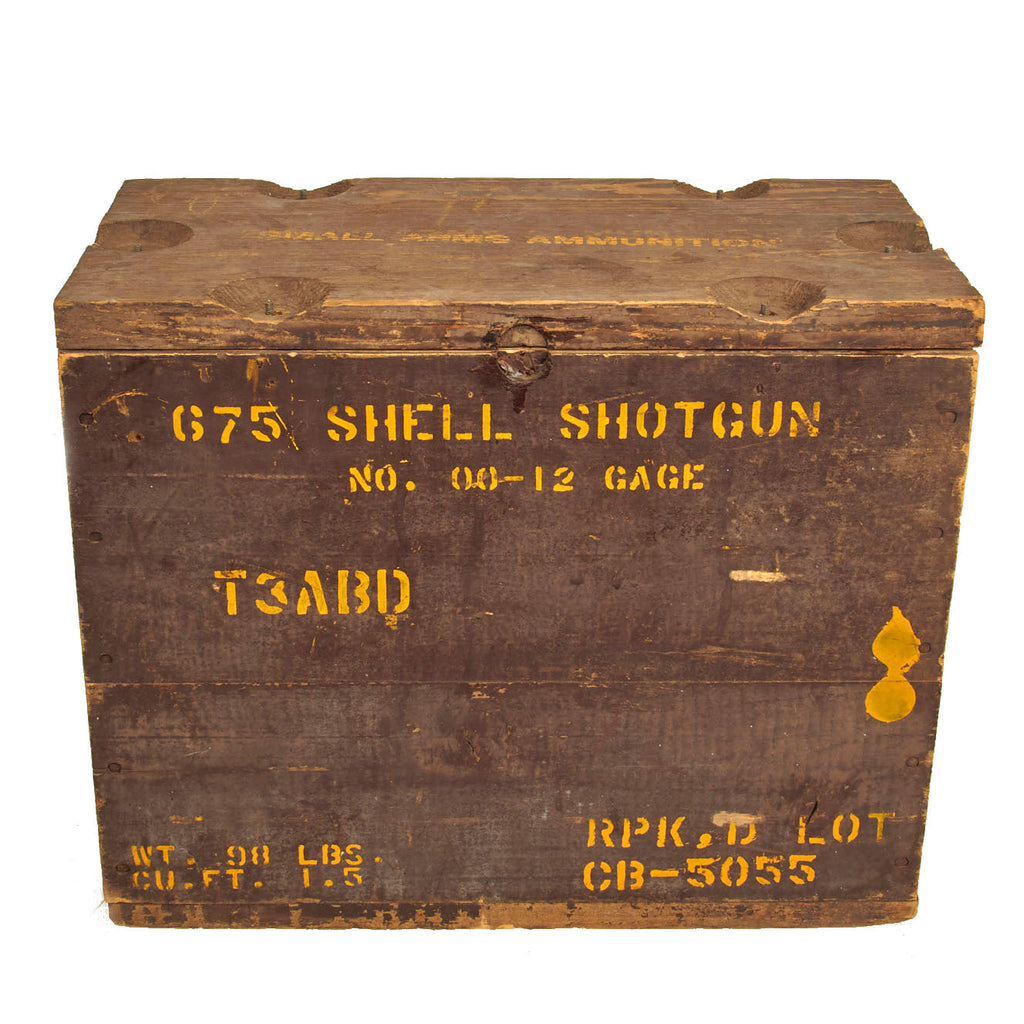 Original WWII U.S. Army Wooden Shotgun T3ABD 12 Gauge No.00 Buckshot M1917 Ammunition Crate Original Items