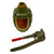 Original U.S. WWII Inert MkII Pineapple Grenade with Yellow Ring & M10A2 Fuze Cutaway Visual Training Aid Original Items